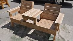 Make Double Chair Bench with Table - Step by step