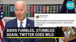 Biden fumbles on ‘kleptocracy’, laughs at self during speech on Ukraine I Video Viral