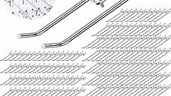 Zonon 100 Pcs Pegboard Hooks 0.2'' Diameter 6 Inch 4 Inch Metal Silver Peg Board Hooks for Hanging Tools Fits 1/4'' Wall Pegboard Garage Heavy Duty Hooks Thick Study Hold up to 20lbs