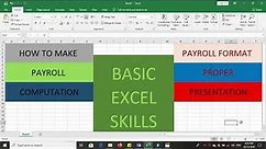 How To Make Payroll Computation / For Proper Presentation /Using Basic Excel Skills