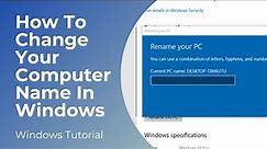 How To Change Your Computer Name In Windows 10