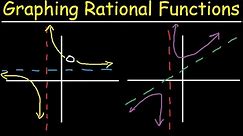 Graphing Rational Functions With Vertical, Horizontal & Slant Asymptotes, Holes, Domain & Range