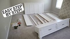 Installing the Most Simple Bed Frame with Drawers! Costco Kitteridge King Storage Bed