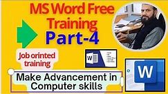 Free MS word training | Free online training | MS Word full course | MS Office