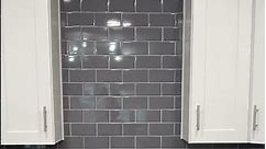 Kitchen Tile Backsplash Completed (2”x6” Ceramic Tile) #construction #tiled #kitchenremodel #tile