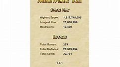 Farthest Distance Run In A Single Game Of "Temple Run 2"