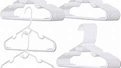 30 Plastic Hangers with Clips Stackable Hangers Nonslip Clothes Hangers Pants Hangers Space Saving Adults Suit Hangers with Clips Short Hanger White Hangers with 20 Additional Hanger Clips