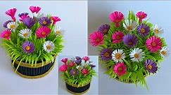 DIY Flower Pot Decorative Showpiece / Paper Craft / Easy Home Decor Ideas / Flower Pot Making ideas