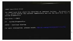 HP Laptop Smart Hard Disk Error/Hatası