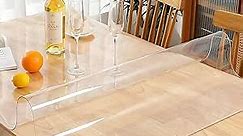 MOCAL Clear Plastic Kitchen Countertop Cover Mat Table Protector Cover Wooden Furniture Tablecloth Wipeable Vinyl PVC Coffee End Table Chair Floors Pad Scratch Proof