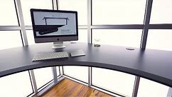 UPLIFT Curved Corner L-Shape Sit-Stand Desk
