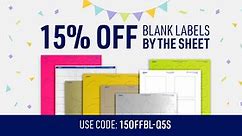 15% Off Blank Labels