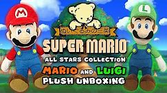 Sanei Super Mario All Stars Collection - Mario and Luigi Plush Unboxing
