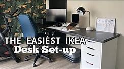 The EASIEST IKEA Desk setup ANYONE can do! // Desk cord organization
