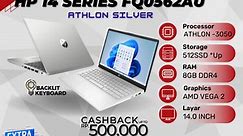Laptop HP 14s Athlon Silver 3050 8GB 512SSD VEGA2 Win 11 OHS 14.0 - 4GB/512SSD, NON PAKET di JAGO Notebook | Tokopedia