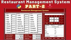 Restaurant Management System Part-2 | Python Tkinter GUI Desktop Application | Step By Step Tutorial