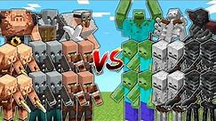 VILLAGERS & PILLAGERS & PIGLINS vs UNDEAD ARMY - Minecraft Mob Battle