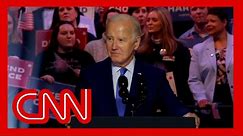Watch Biden react to hecklers' repeated interruptions during speech