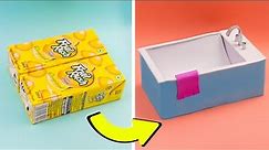 DIY Mini bathtub from waste box || Make miniature bathtub with waste box
