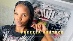 Clean,Organize and Restock my freezer with me// freezer cleaning// how to store meat in the freezer