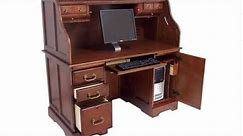 Oak or Cherry Roll Top Computer Desk