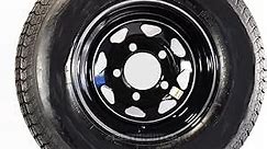 2-Pack Mounted Trailer Tire and Rim ST205/75R14 LRC 5-4.5 Black Spoke Wheel - 6 Year Warranty w/Free Roadside