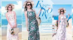 Women's Plus Size Cool Boho Hawaiian Floral Maxi Casual Travel Vacation Long Beach Dress