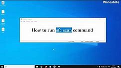 How to run sfc scannow Command in Windows 10