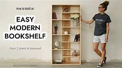 EASY DIY Modern Bookshelf | Made from 1 Sheet of Plywood