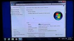 Windows 7 - PC information page