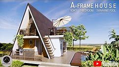 A-FRAME | SMALL MODERN TROPICAL HOUSE | TINY HOUSE DESIGN | BOHO - BOHEMIAN INTERIORS | Q Architect