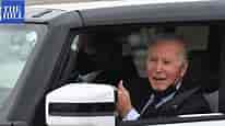 President Biden Test Drives New Electric Hummer During GM Factory Tour