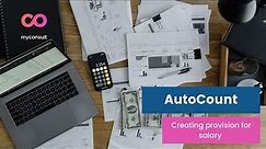 AutoCount - How do you enter provision for salary in AutoCount