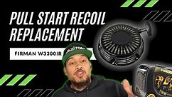 How to Replace a Pull Start Recoil Starter Cord. Firman W3300ir | W03083 | W03381 | WH03041 Inverter