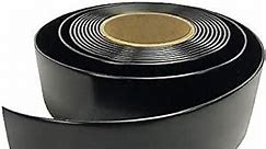 1.5" Wide x 45' Roll Vinyl Strap for Patio Chairs, Lawn Furniture, and Deck Chairs, Make Your Own Replacement Straps,Plus 50 Free Fasteners (221 Black)