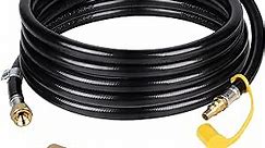 Eazy2hD 20FT RV Quick Connect Propane Hose with 1/4" Quick Plug Propane Elbow Adapter, Propane Extension Hose for Blackstone 17"/22" Griddle, RV Quick-Connect Kit with Buckle