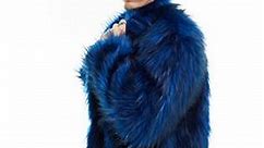 ASOS DESIGN faux fur jacket in blue | ASOS