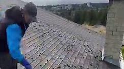 The satisfying process of roof moss removal!