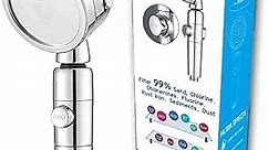NIDESIGN High Pressure 3.5" Chrome Face Hand-held High Flow Shower with 3 Spray Modes On Off Pause Switch