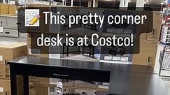 📝 This pretty corner desk is at Costco! It has a lift top work surface, 2 outlets and 3 USB ports and is 67”L × 55.5”W x 30.2”H! Grab it for $449.99! #cornerdesk #deskgoals #deskspace #costco