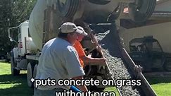 Concrete poured straight onto Grass 😎 #concrete #diy #grass #concretelife #pov #rebar | Parry Lawrie