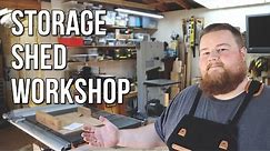 Storage Shed Shop Tour - 2020 Small Workshop Tour | Woodworking Woodturning DIY