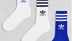adidas Originals mid cut socks in cobalt blue / white | ASOS