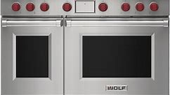 Wolf 48" Stainless Steel Dual Fuel Natural Gas Range With 4 Burners And Infrared Dual Griddle - DF48450DG/S/P