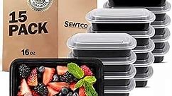 Meal Prep Containers 15 Pack Microwave Freezer Safe Food Storage Containers Plastic Food Prep Lunch Containers With Lid, Bento Box (15 pack 16 oz)