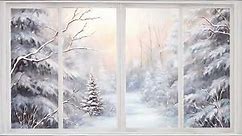 Animated | Snowy Window Scene | Snowing Background | Christmas Window Scene | Snow Falling Window