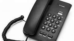 Fixed Phone Wall Mounted Landline Telephone Office Hotel Home Phone Caller ID AU Black (black)