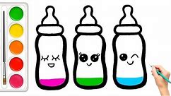 drawing baby bottles for kids _cute and easy tutorial for toddlers