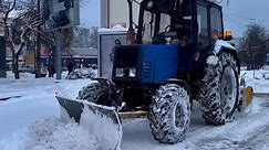 A Blue Tractor Clears the Roads of Snow | Blue Tractor