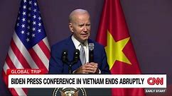 See the moment Biden press conference ends abruptly in Vietnam